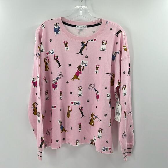 PJ Salvage Women's Woof For Love LS - Blush - Medium - New with tags - Picture 2 of 7